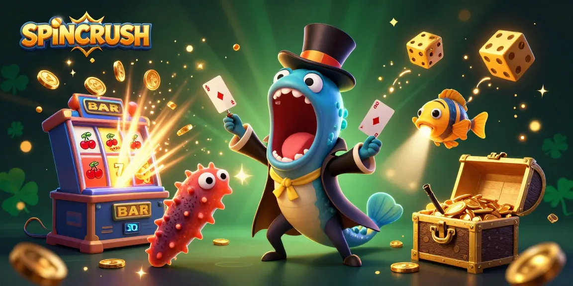 Engage with SPINCRUSH through thrilling casino games featuring colorful characters and jackpot excitement.