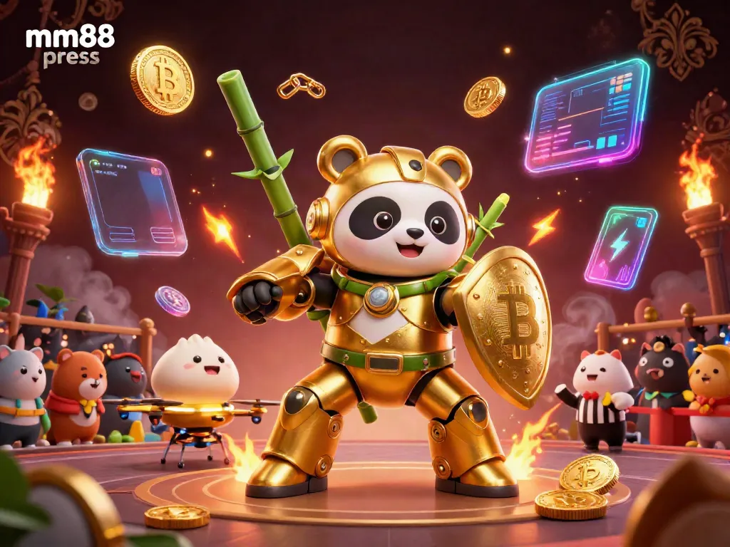Engage in exciting games at mm88 press with immersive 3D illustration showcasing vibrant casino action.