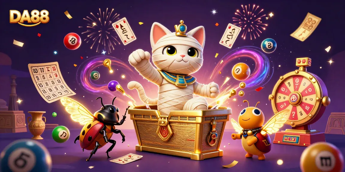 DA88 offers thrilling online gaming adventures in a vibrant pyramid casino setting.