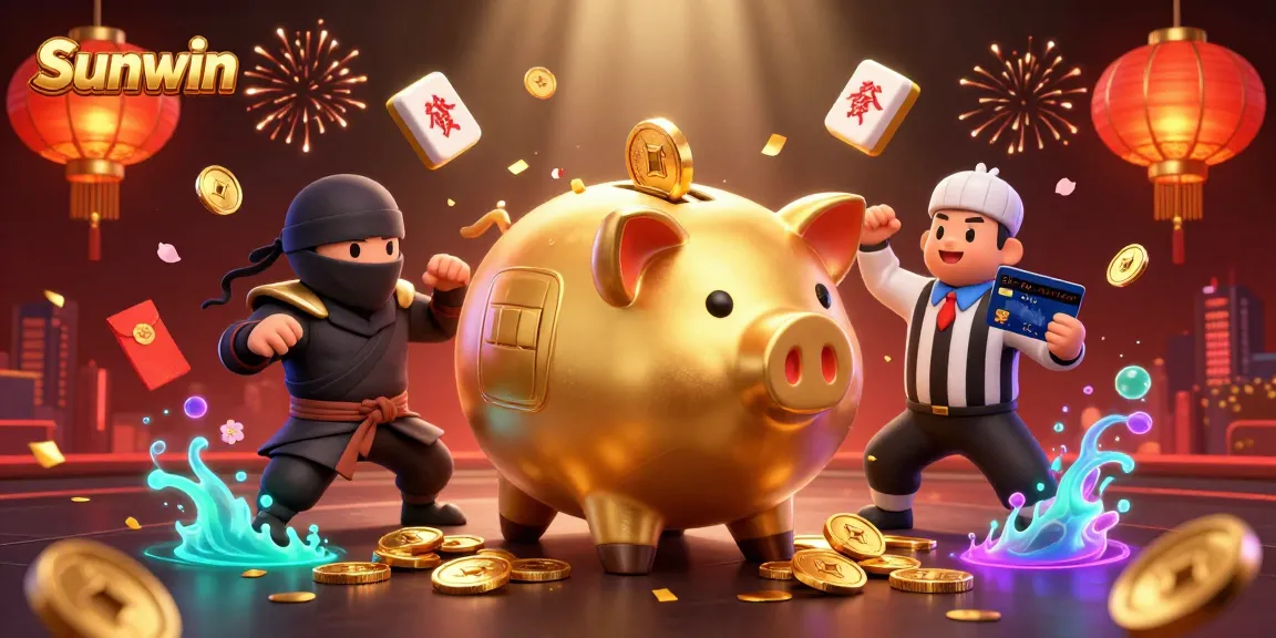 Engage with Sunwin's exciting world as characters embody dynamic casino elements, creating a vibrant gaming scene.