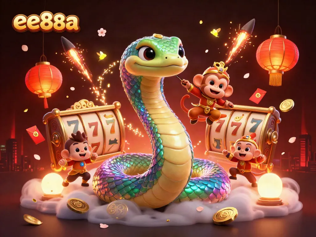 Engage in thrilling moments at ee88a with vibrant visuals of a playful monkey king and colorful casino elements.