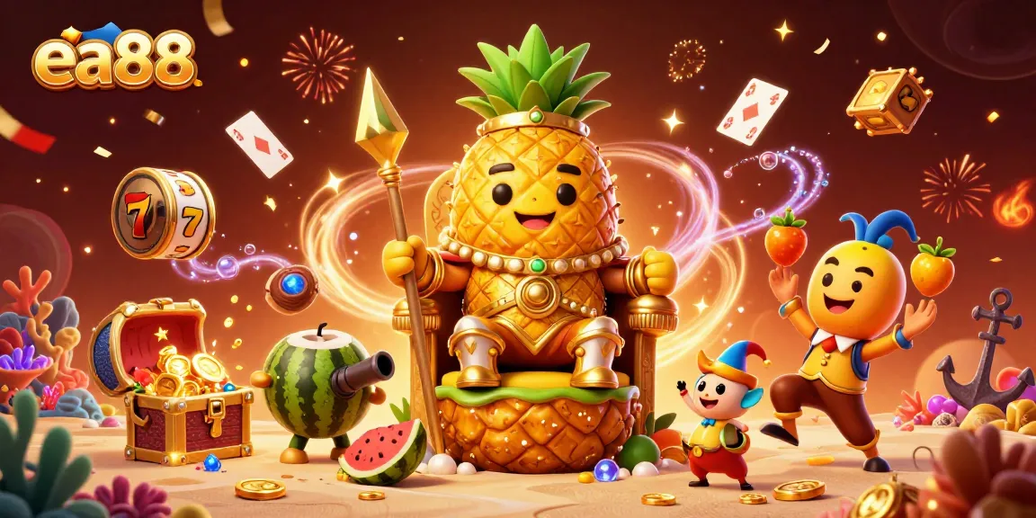 Experience thrilling gameplay at ea88 with vibrant slot game elements in a beach casino scene.