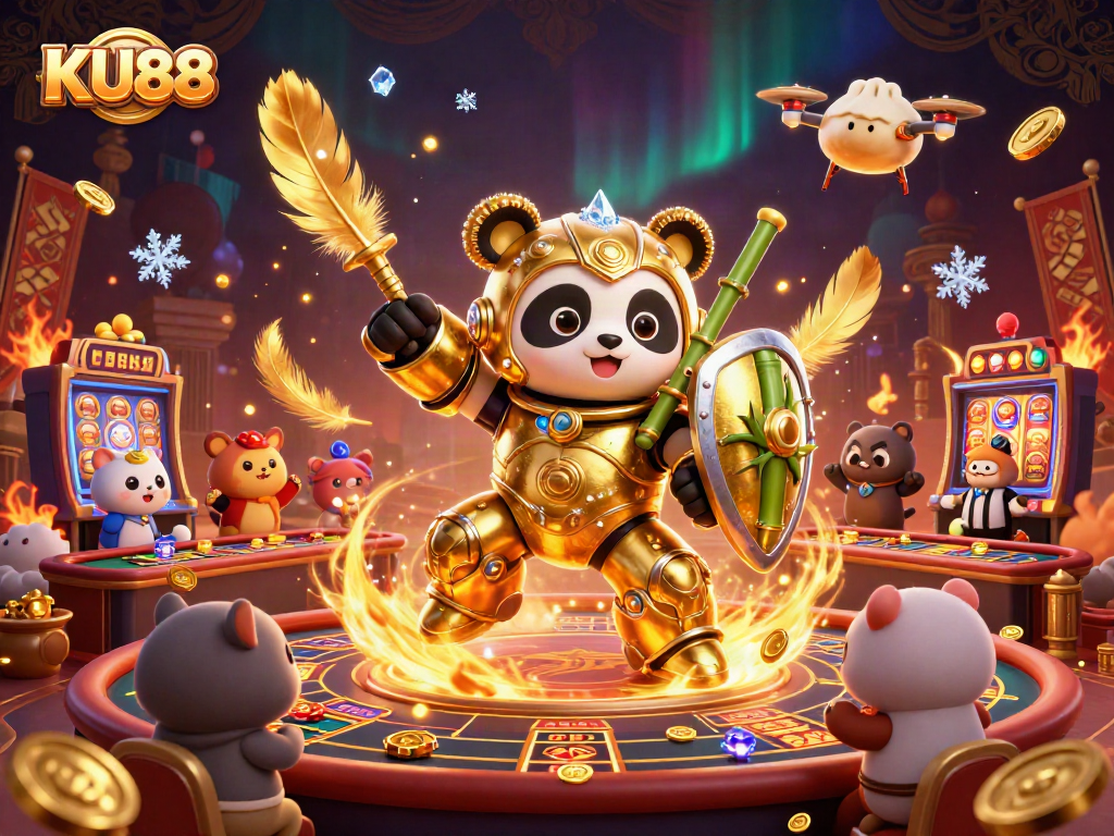 Engage with exciting games at KU88 Casino, featuring dynamic casino action and vibrant characters.