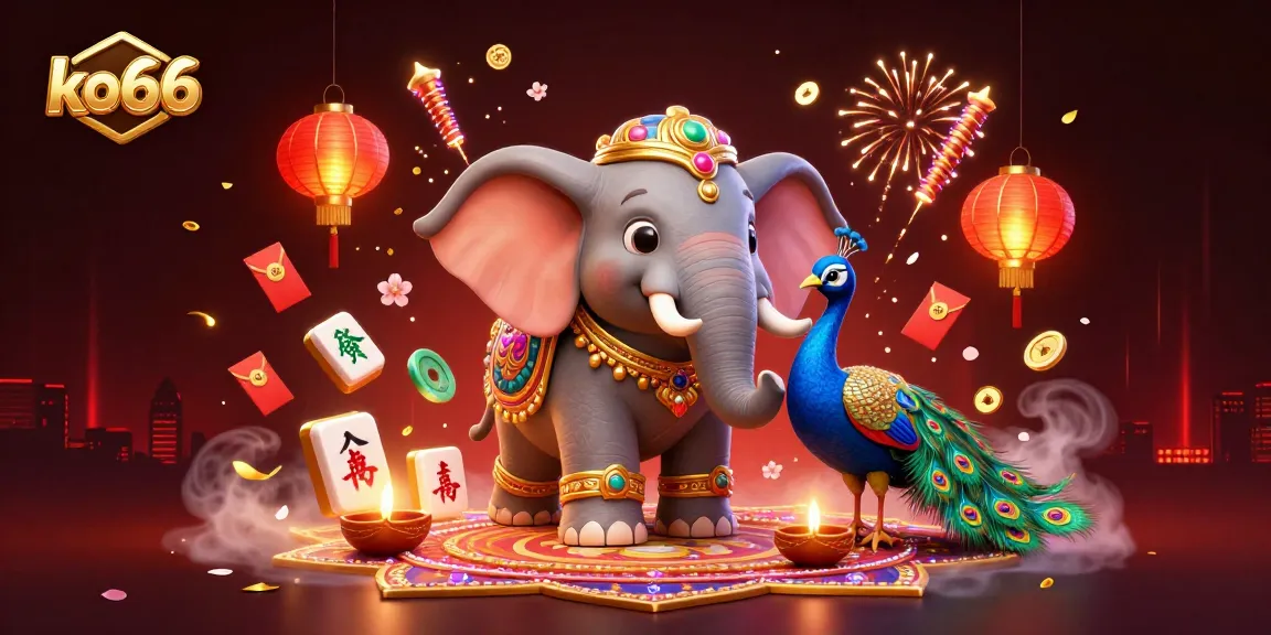 Engage with the vibrant atmosphere of ko66, showcasing a colorful 3D casino scene filled with dynamic game elements.
