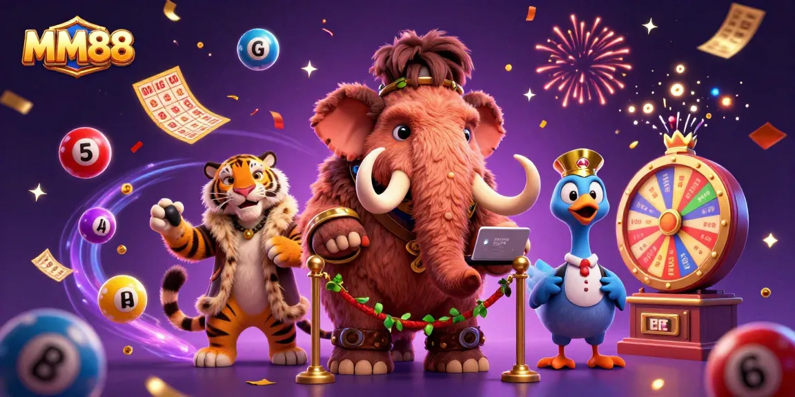Join the adventure with MM88 as the woolly mammoth bouncer checks IDs in this vibrant casino scene.
