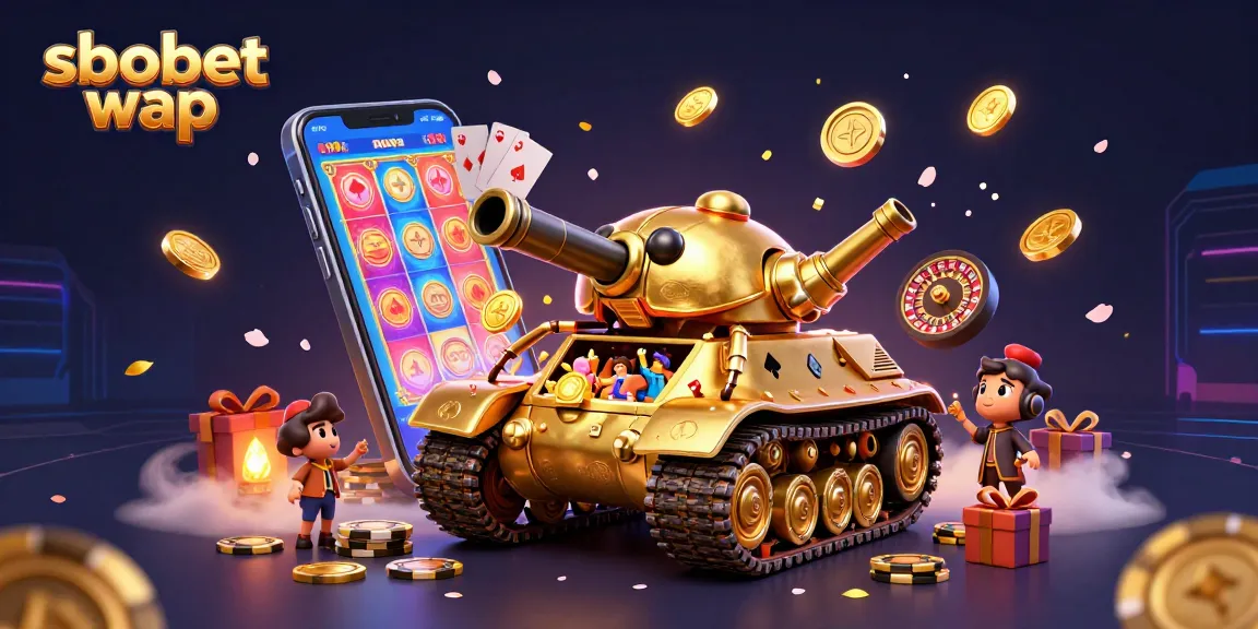 Engage in sbobet wap with a vibrant 3D casino scene featuring mini games and dynamic atmosphere.