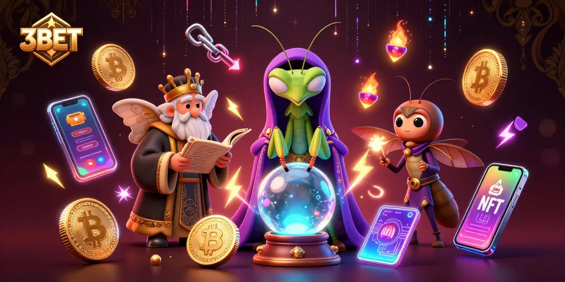 Engage with 3BET’s dynamic gaming experience featuring fortune teller, moth librarian, and crypto elements.