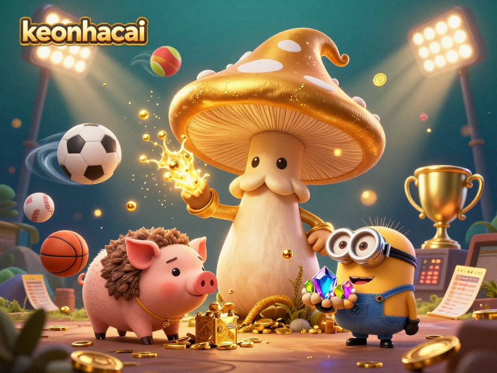 Experience keonhacai’s thrilling sports betting magic with a wizard, treasure-hunting pig, and dynamic sports elements.