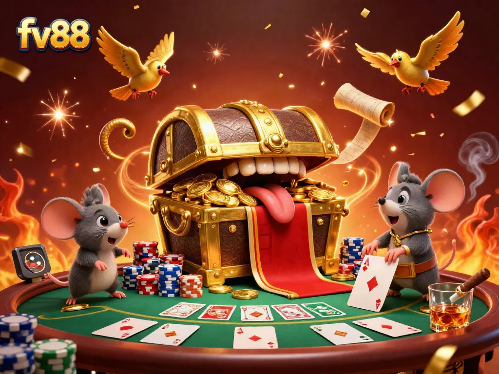 Engage in the thrilling allure of fv88 with cartoon riches and lively poker action.