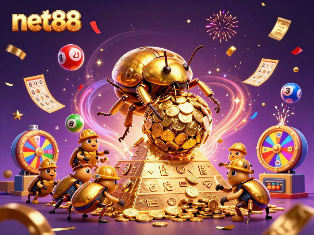 Experience thrilling gaming adventures with net88 in this vibrant, dynamic casino illustration.