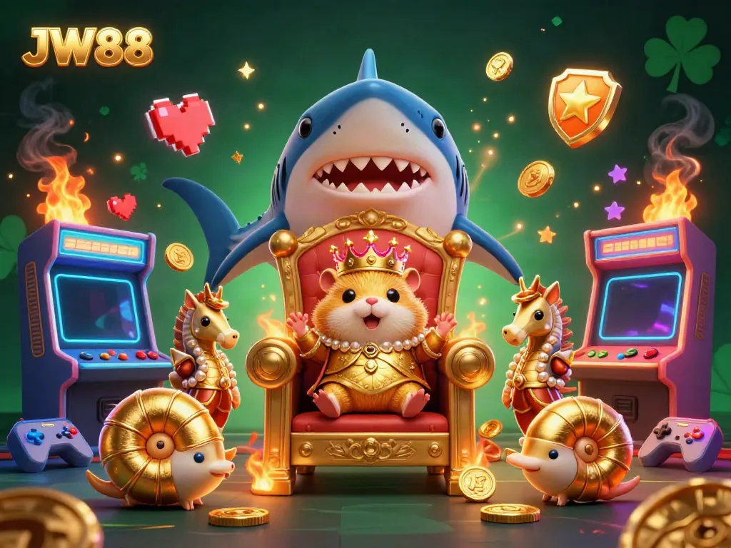 Experience thrilling gameplay with JW88, featuring vibrant gaming elements and a dynamic 3D scene.
