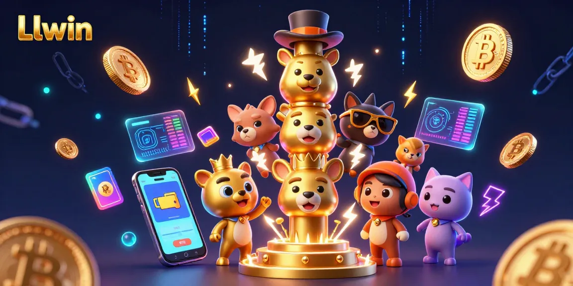 Experience thrilling gaming at Llwin with vibrant casino elements and captivating 3D totem art.