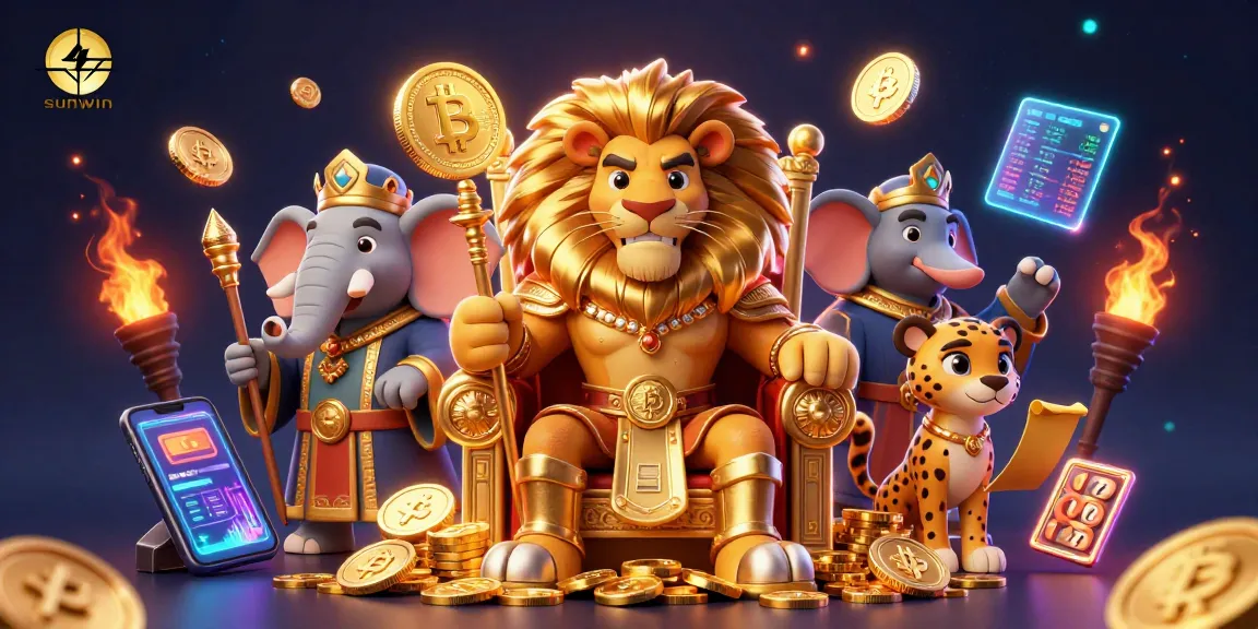 Experience thrilling wins with sunwin's 3D vibrant casino adventure featuring a lion king and golden treasures.